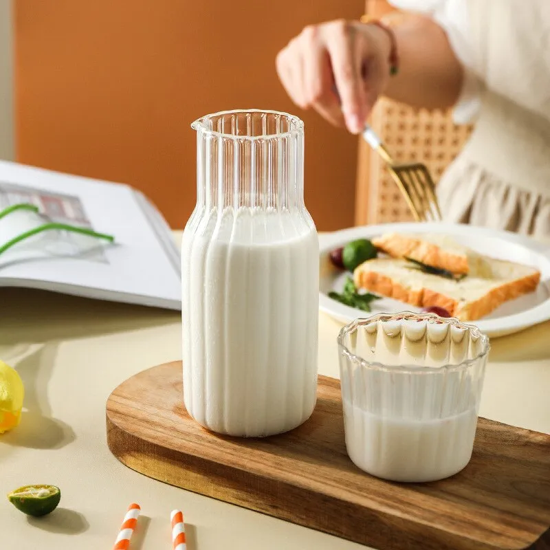 Glass Water Bottle with Glass Cup Set