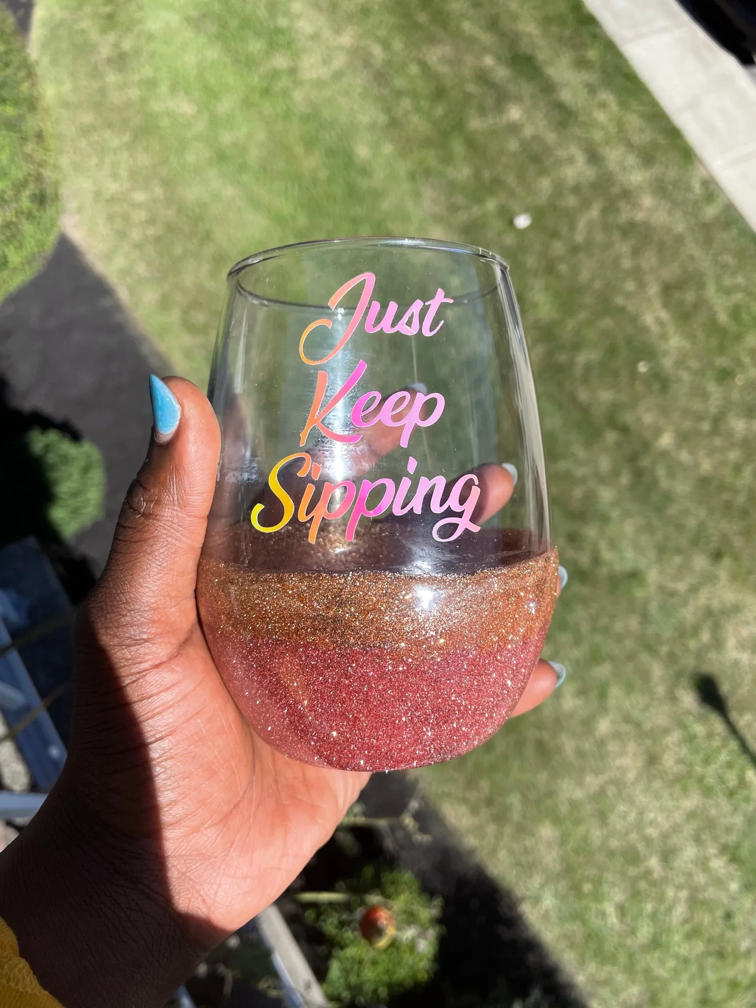 Glittered Wine Glasses