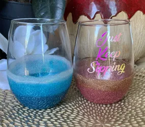 Glittered Wine Glasses