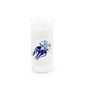 Handblown Glass Blue Jellyfish Carafe, 24.5cm