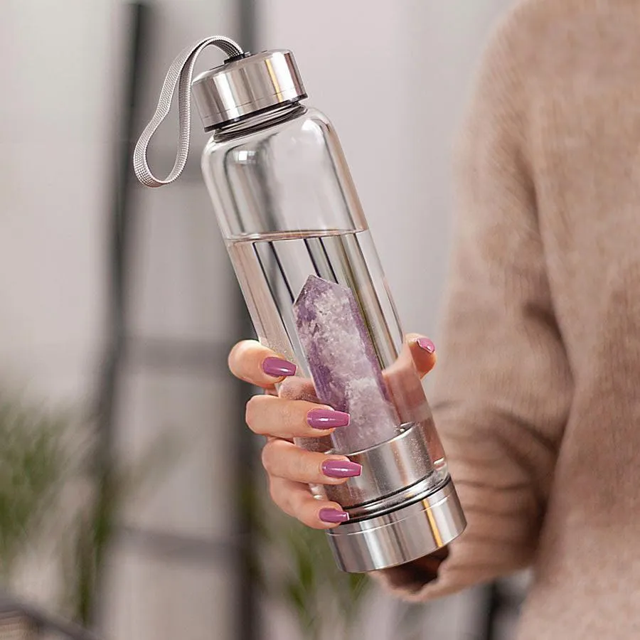 Healing Natural Quartz Water Bottle