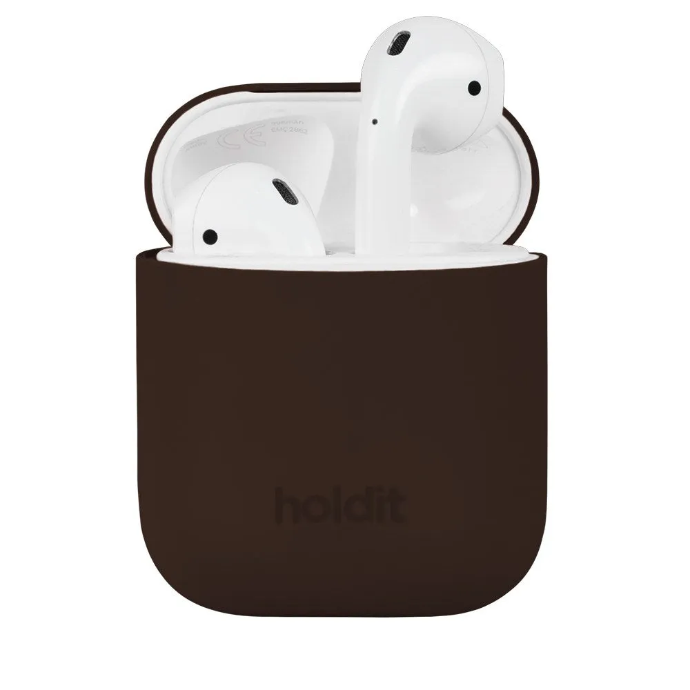 Holdit Silikone Cover Til AirPods - Chocolate