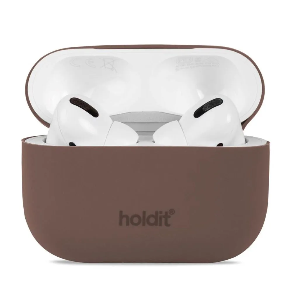 Holdit  Silikone Cover Til AirPods Pro - Dark Brown