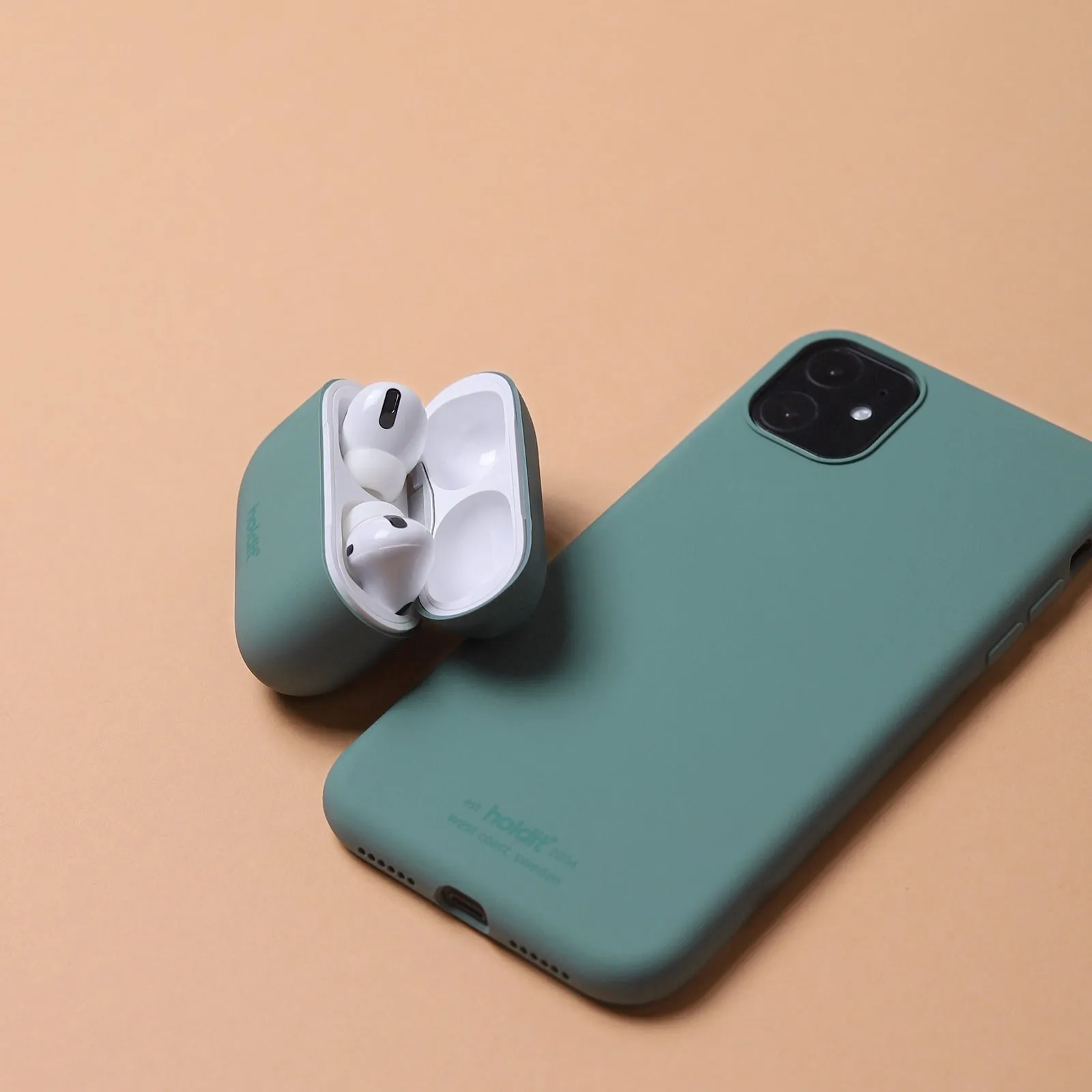 Holdit  Silikone Cover Til AirPods Pro - Moss Green