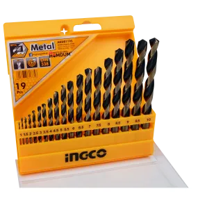 Homdum 19pcs Metal Working drill bit set INGCO black oxide finish special Metal drill bits for drilling on wood set of 19 pc 1mm to 10mm