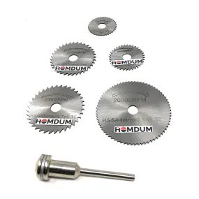 Homdum 6 Pcs Mini HSS Circular Saw Blade Rotary Cutter for Metal Cut Hand Tool Kit Set