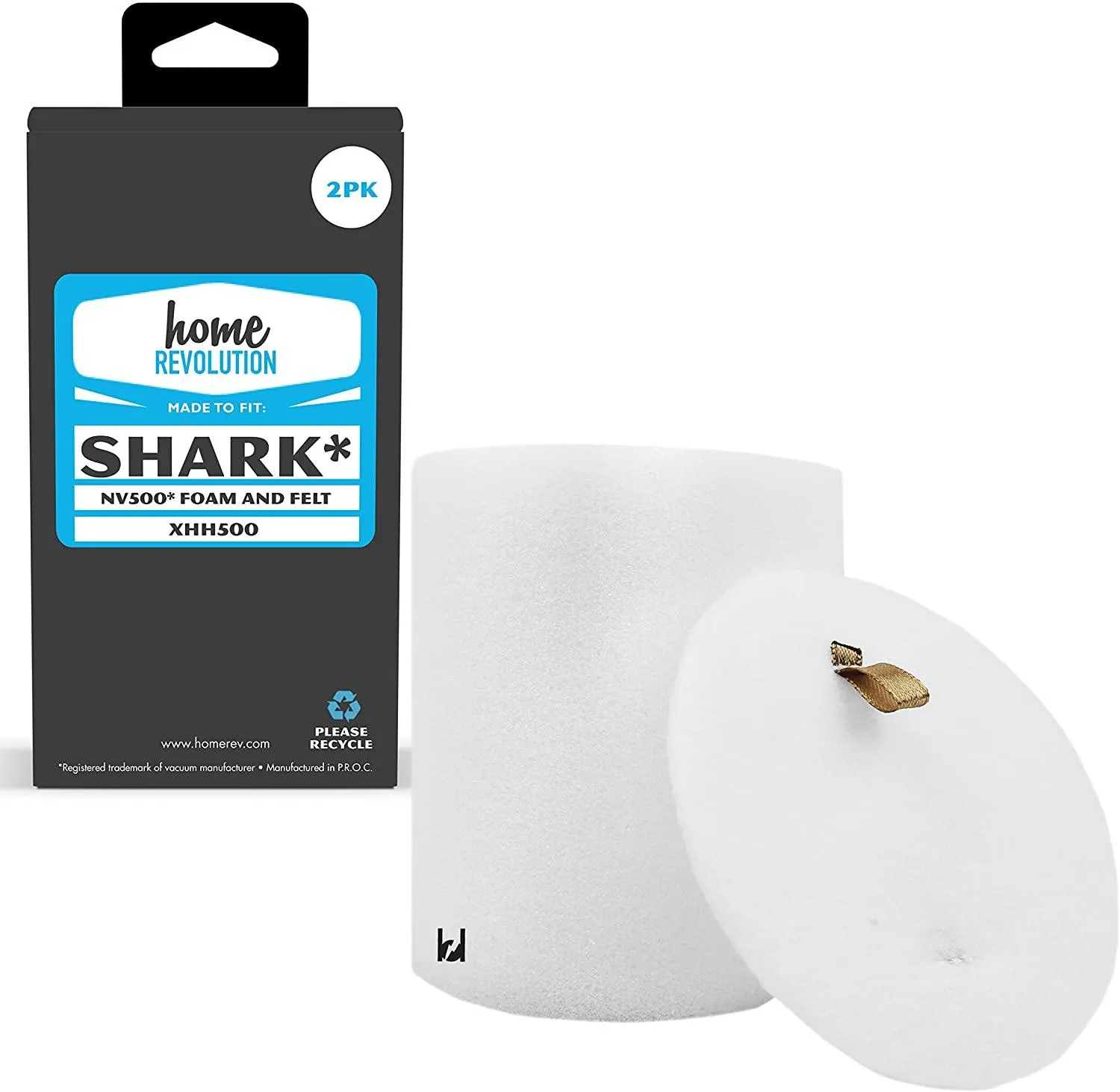 Home Revolution Replacement 1 Foam & 1 Felt Filter Kit, Fits Shark Rotator Pro Lift-Away NV500 Vacuums and Part XFF500