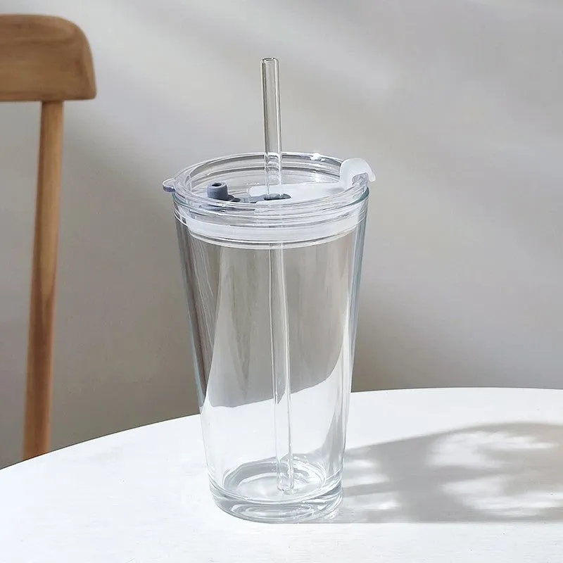 Household Glass Water Cup With Lid