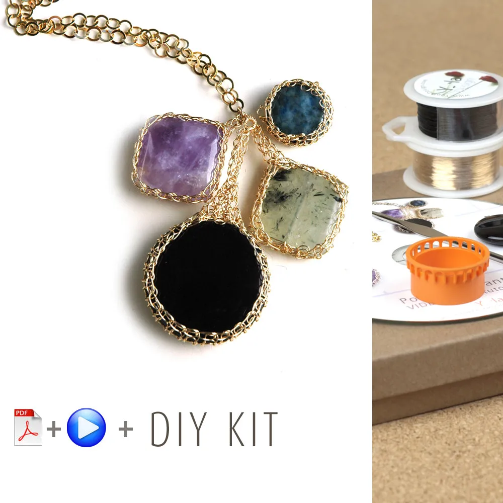 How to wire crochet Yoola's Potion pendant - DIY kit