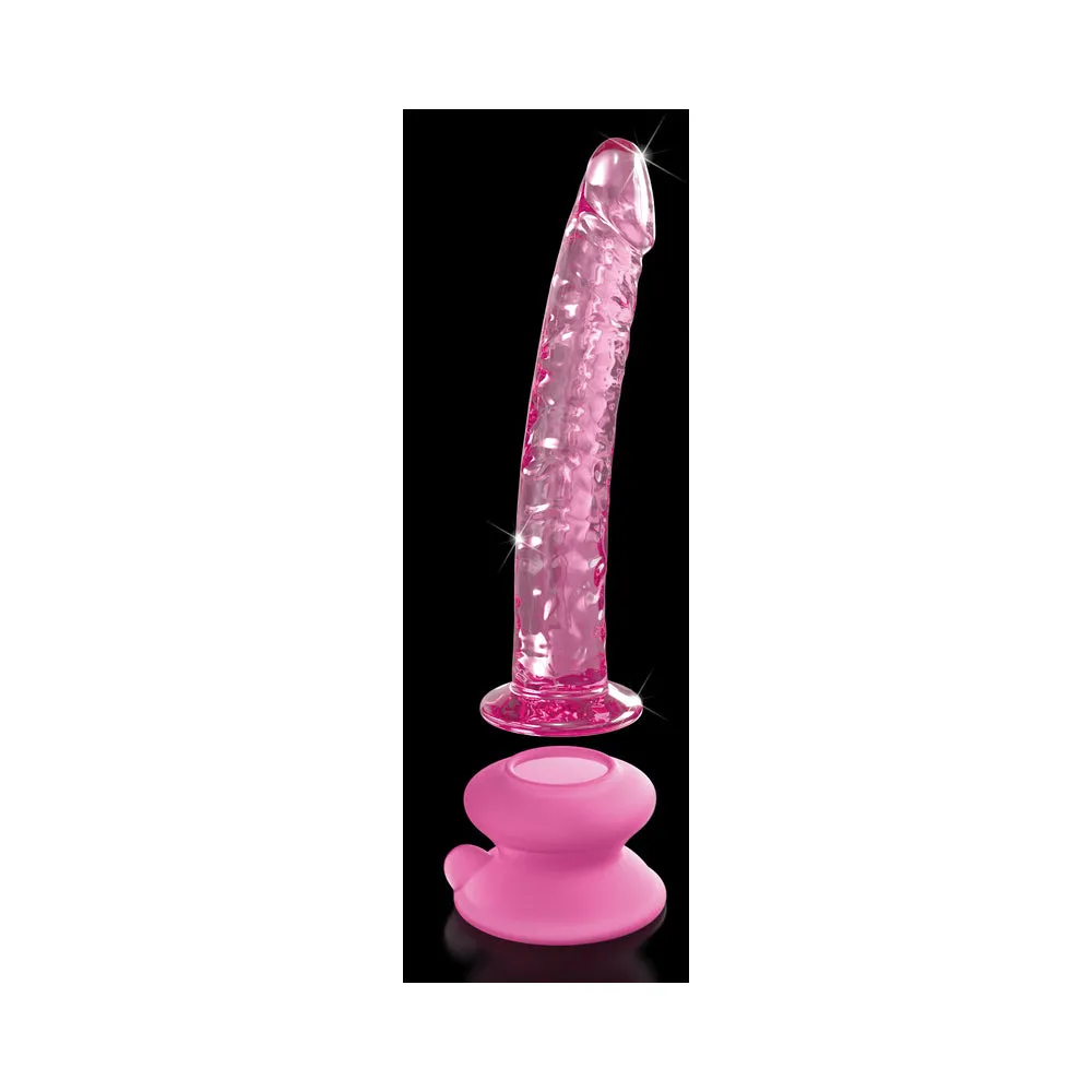 Icicles No. 86 - Glass Suction Cup Dildo - Pink