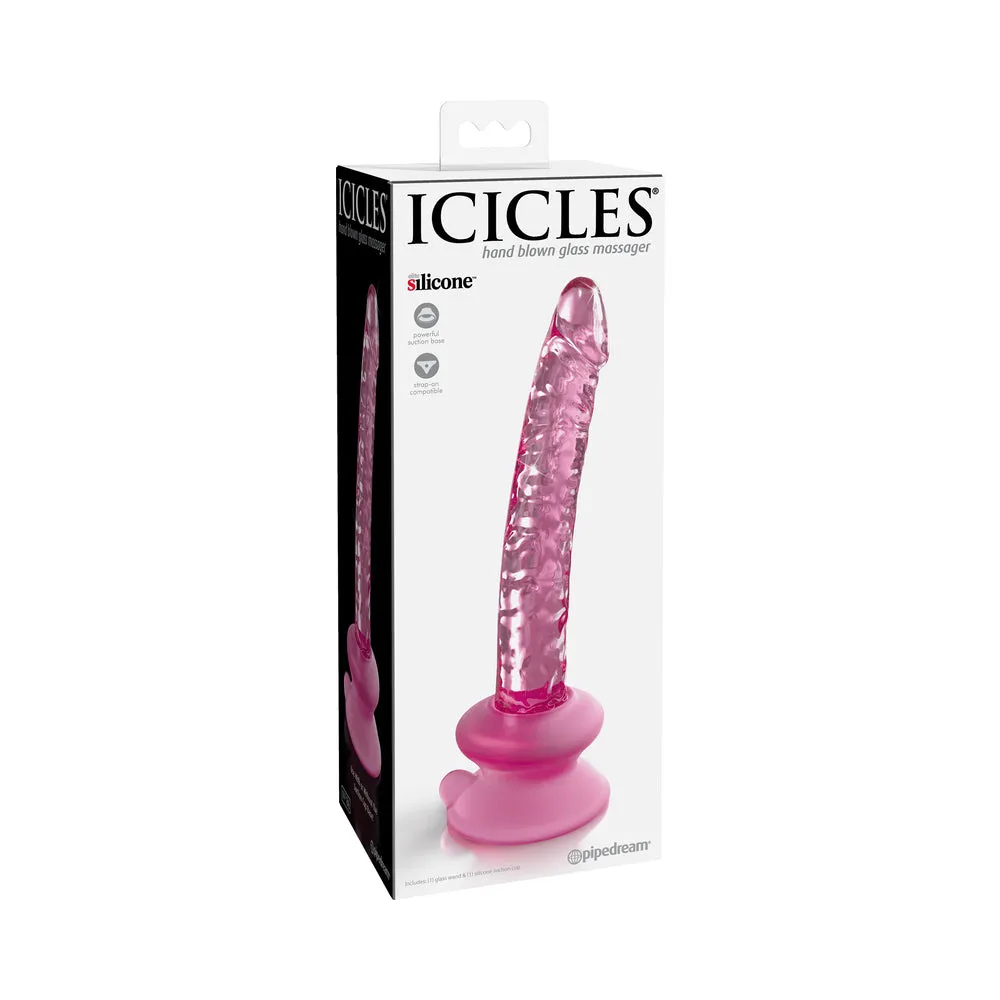 Icicles No. 86 - Glass Suction Cup Dildo - Pink