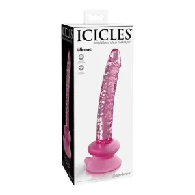 Icicles No. 86 Hand Blown Glass Massager W/suction Cup - Pink