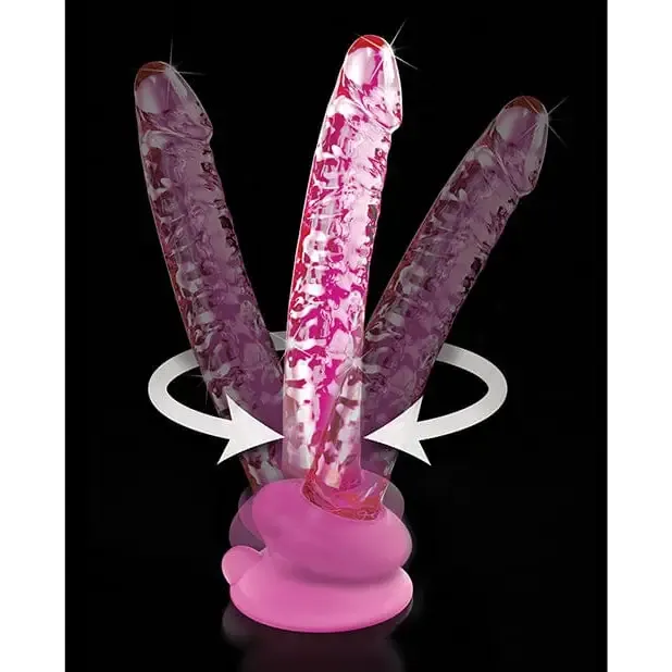 Icicles No. 86 Hand Blown Glass Massager W/suction Cup - Pink