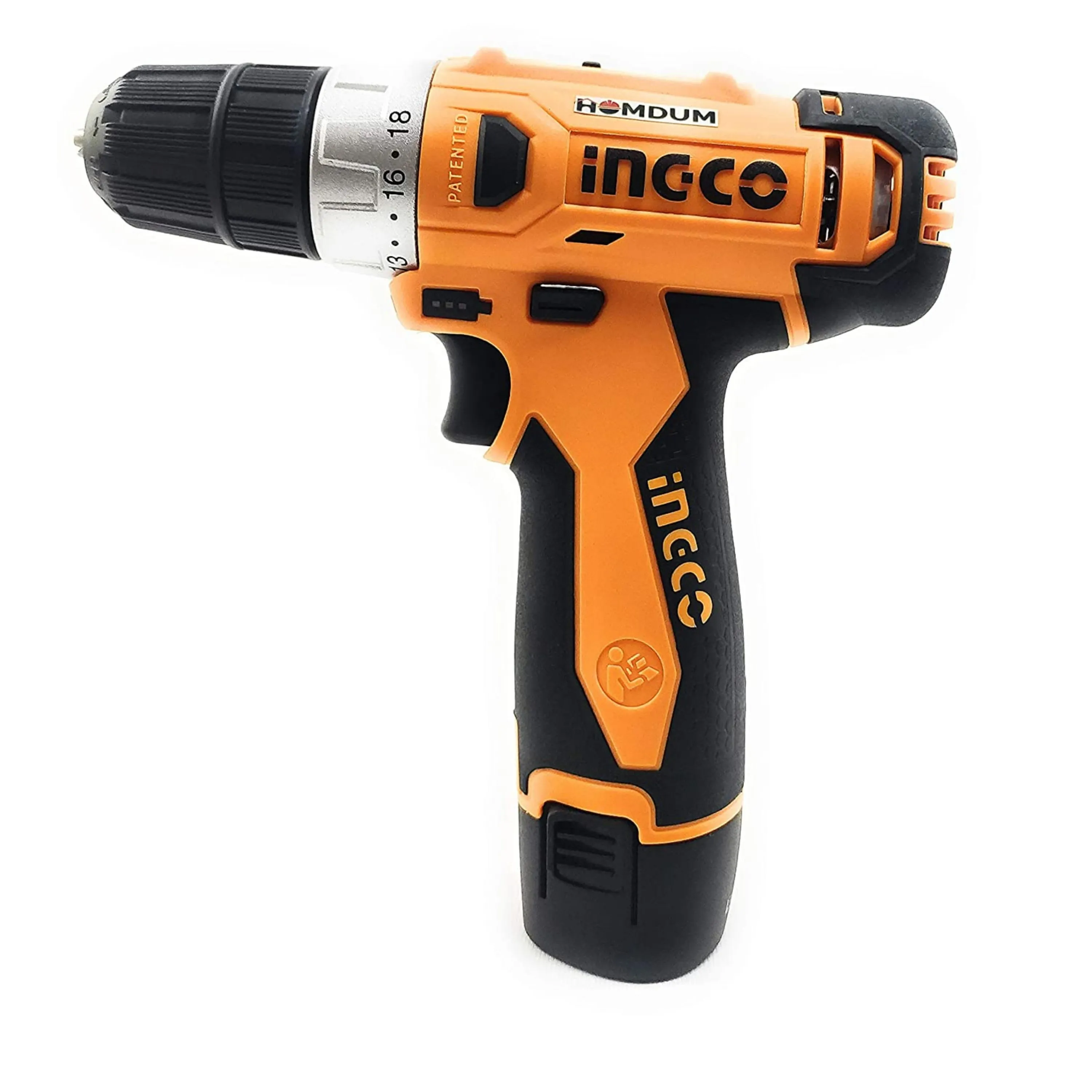 Ingco Cordless 10mm MultiFunction Drill Screwdriver Gun with Multi Screw DIY Set, Screws,Drill Bit &2 Ph2 Bit