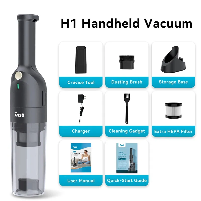 INSE H1 Handheld Vacuum Cordless Ultra-Lightweight Mini Hand Vacuum for Car Home Office