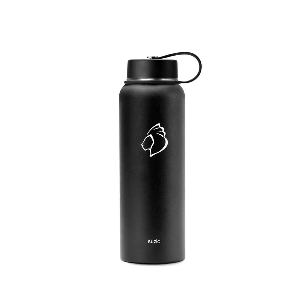 Insulated Water Bottle with Straw Lid | 40oz | Black