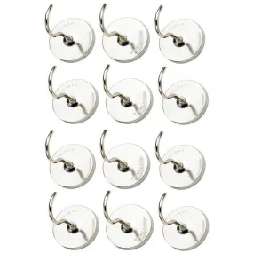 Katzco Magnetic Hooks - 10 Pack - 1.5 Inch - for Homes, Kitchens, Workshops, Garages