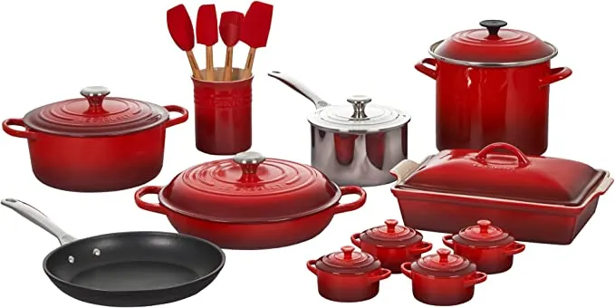 Le Creuset 20-Piece Mixed Material Cookware Set - Cerise