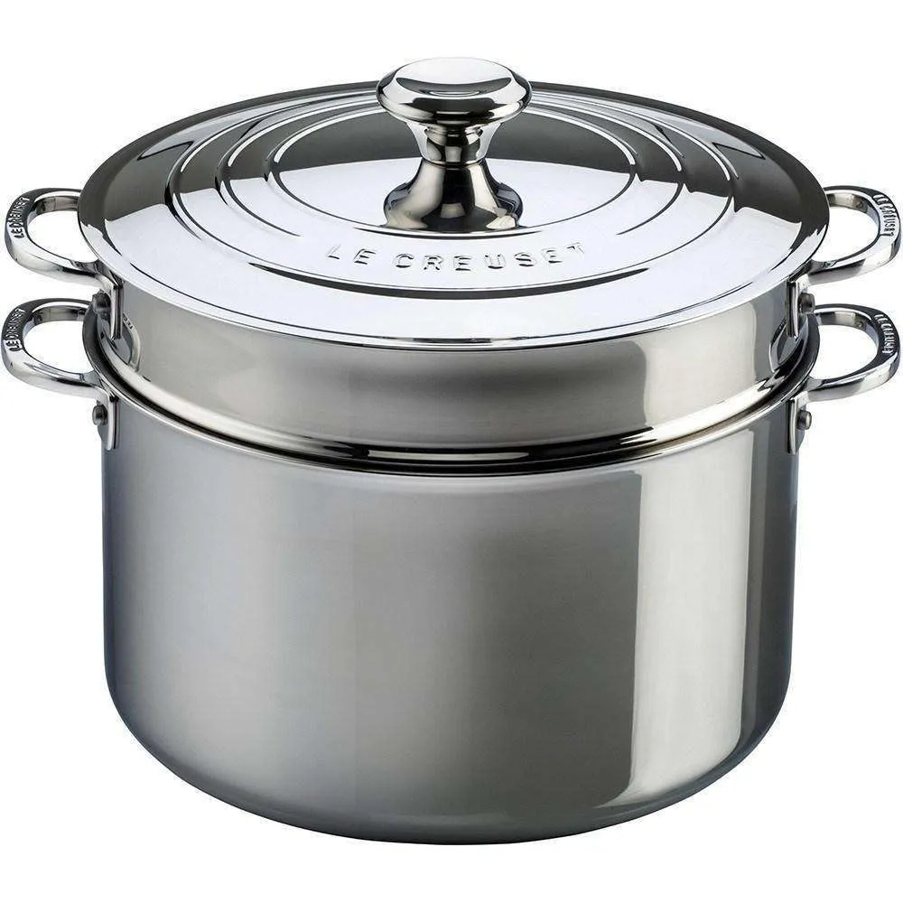 Le Creuset Stainless 8.5 QT (8.3L) Stockpot with Lid and Pasta Insert