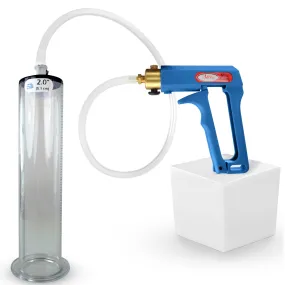 LeLuv Maxi Penis Pump | Blue Handle Clear Hose, All Gauge Options | WIDE FLANGE Cylinder