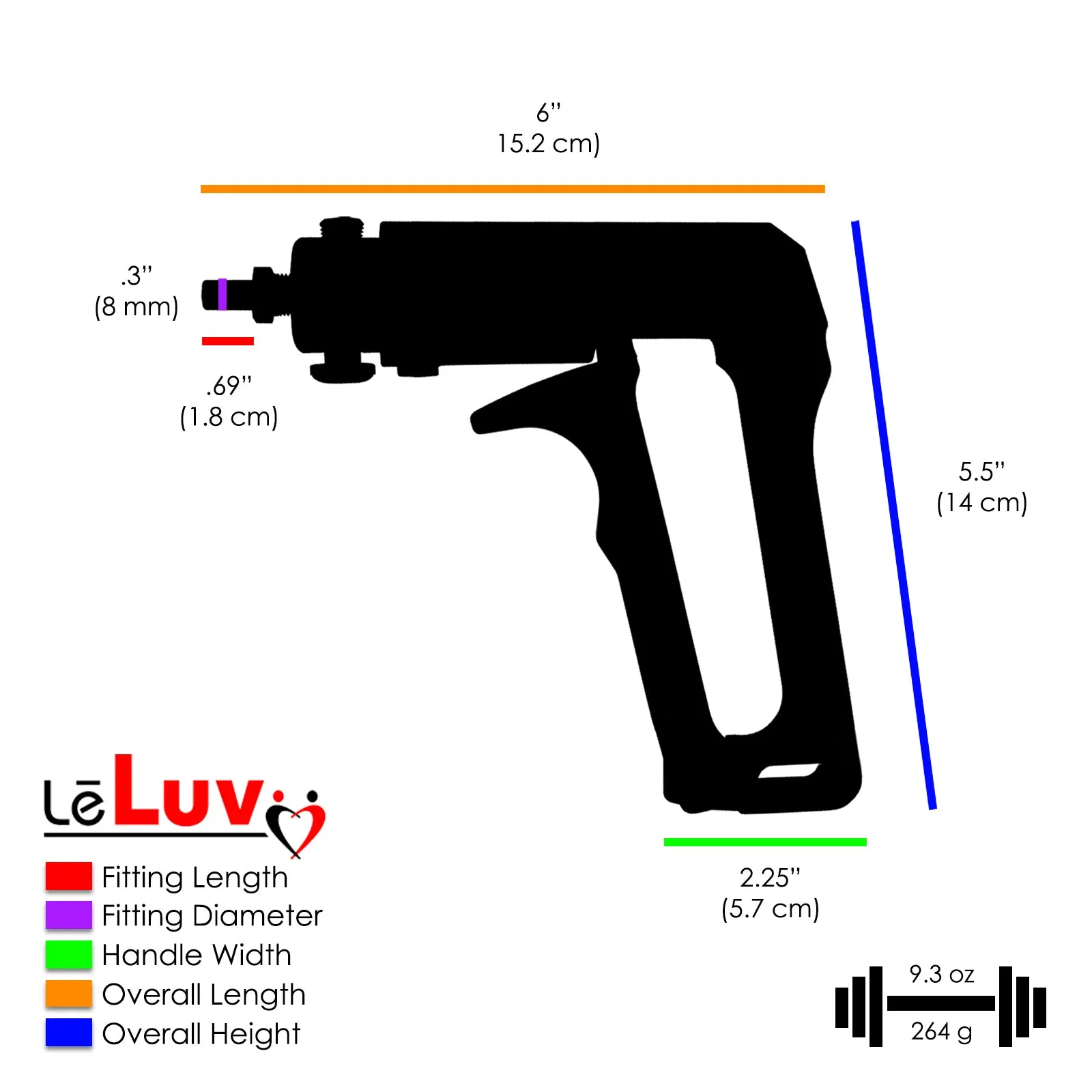 LeLuv Maxi Penis Pump | Blue Handle Clear Hose, All Gauge Options | WIDE FLANGE Cylinder