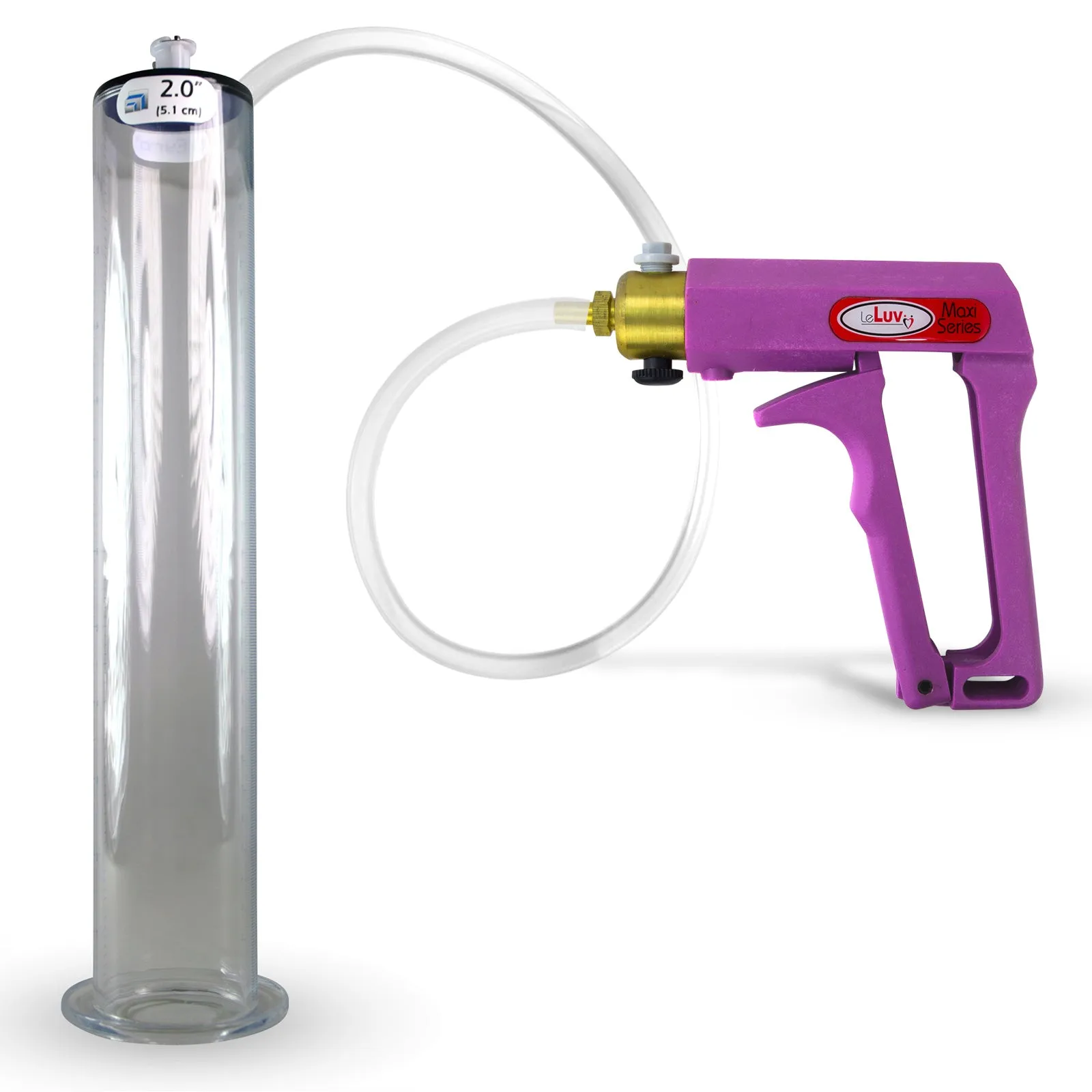 LeLuv Maxi Penis Pump | Blue Handle Clear Hose, All Gauge Options | WIDE FLANGE Cylinder