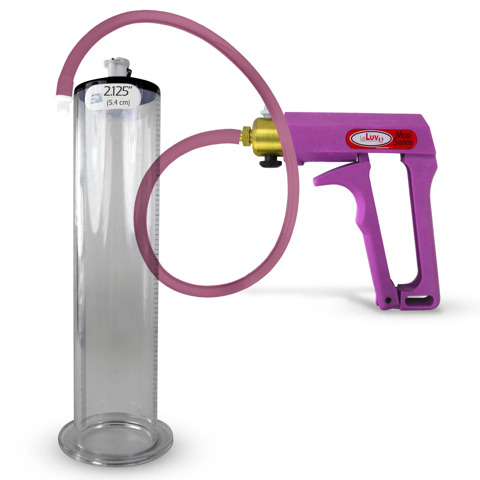 LeLuv Maxi Penis Pump | Blue/Purple Handle, Silicone Hose, All Gauge Options | Wide Flange Cylinder