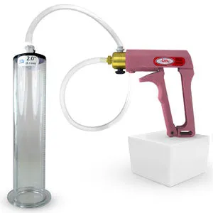 LeLuv Maxi Penis Pump | Pink Handle Clear Hose, All Gauge Options | WIDE FLANGE Cylinder