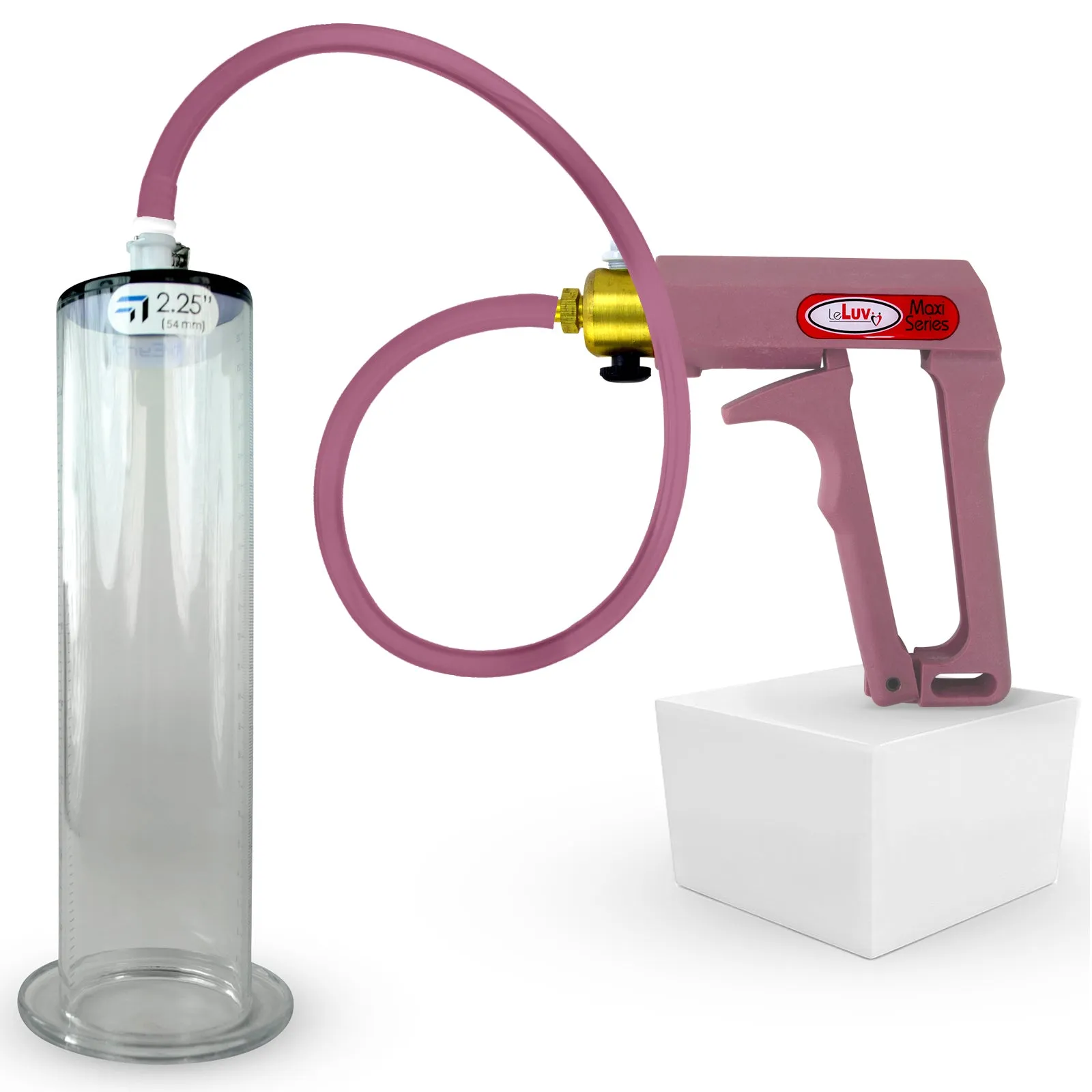 LeLuv Maxi Penis Pump | Silicone Hose Version with Gauge Options | WIDE FLANGE Cylinder