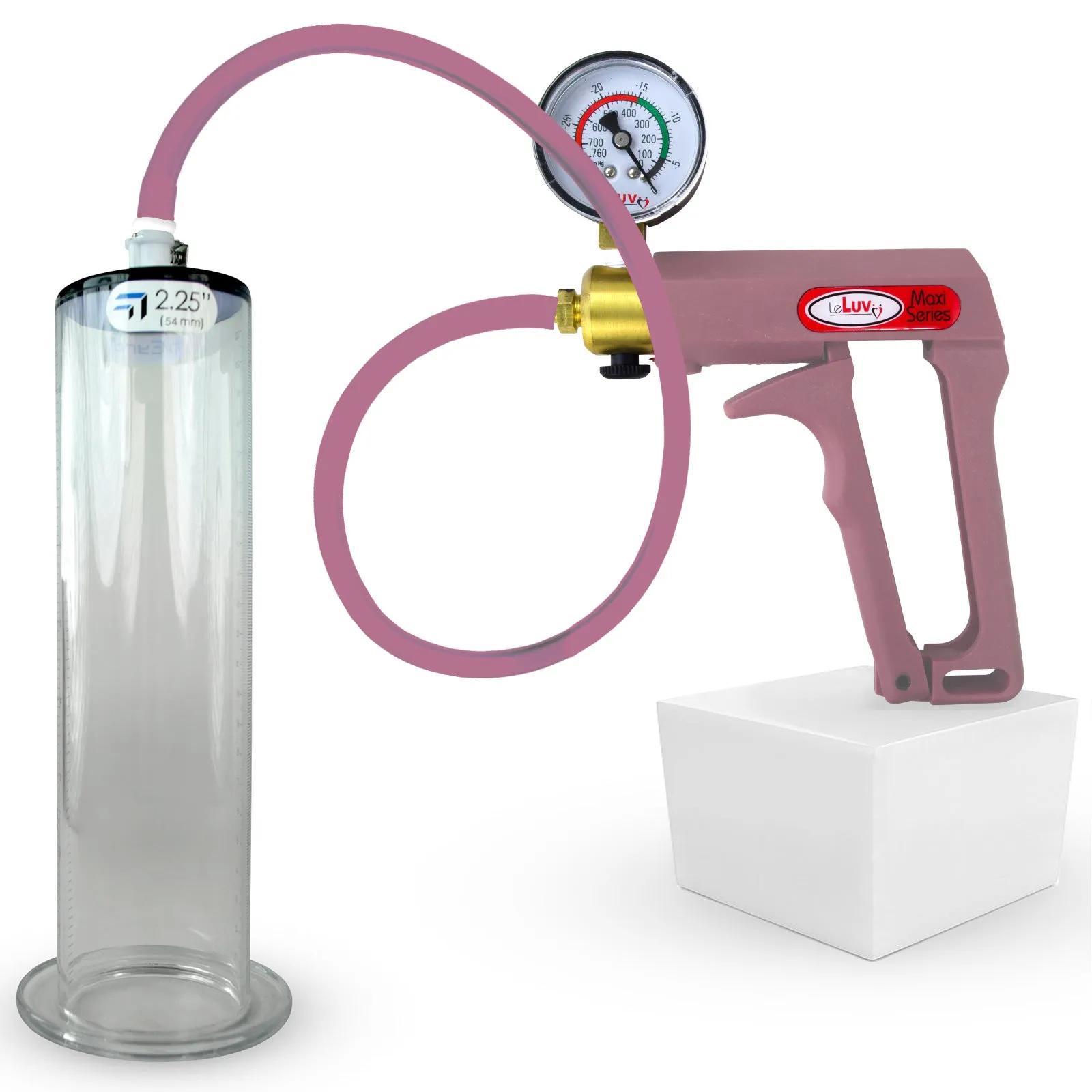 LeLuv Maxi Penis Pump | Silicone Hose Version with Gauge Options | WIDE FLANGE Cylinder