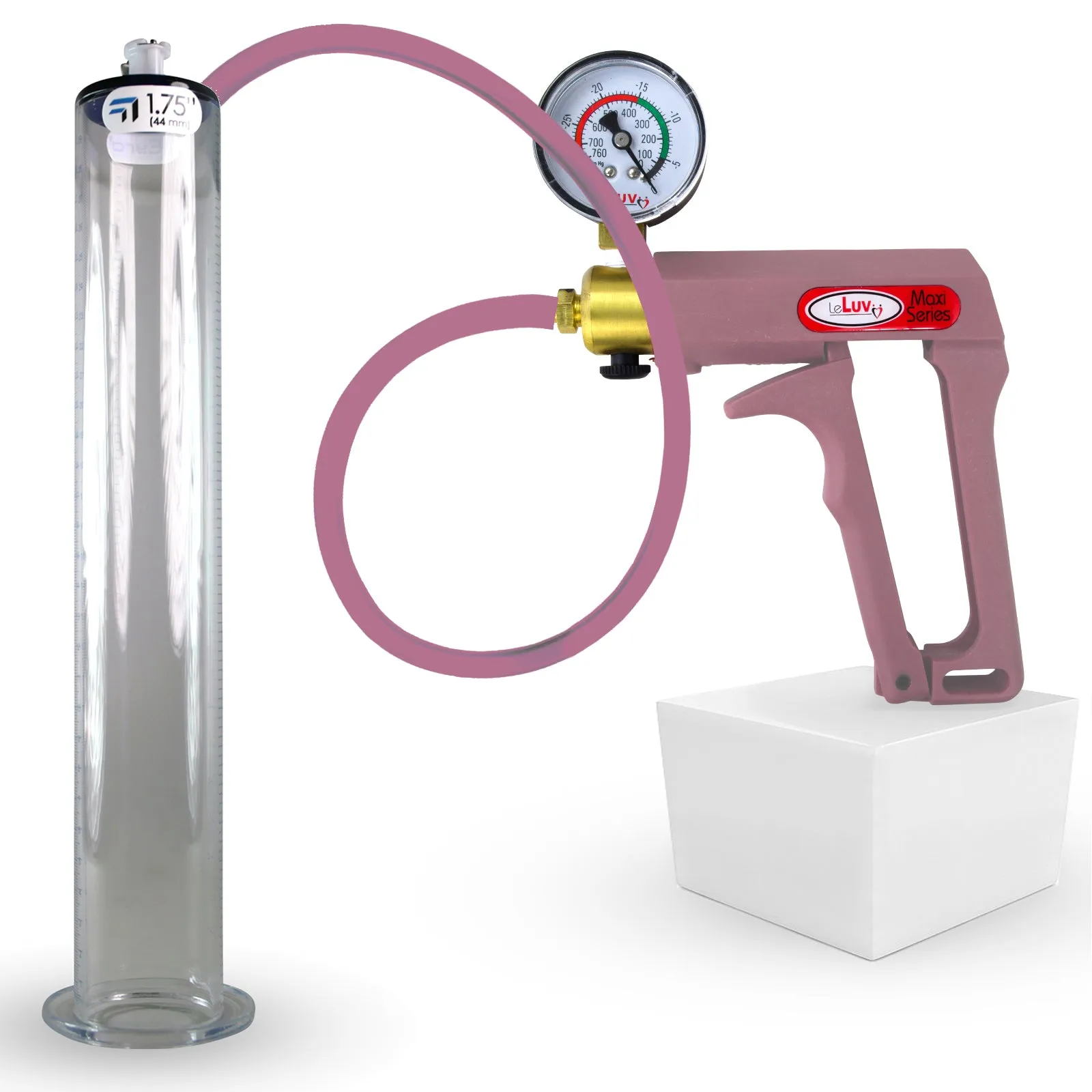 LeLuv Maxi Penis Pump | Silicone Hose Version with Gauge Options | WIDE FLANGE Cylinder