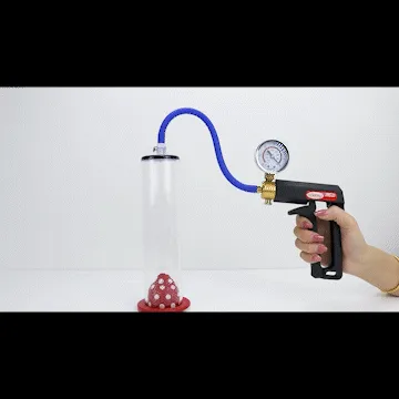 LeLuv Maxi Penis Pump | Silicone Hose Version with Gauge Options | WIDE FLANGE Cylinder