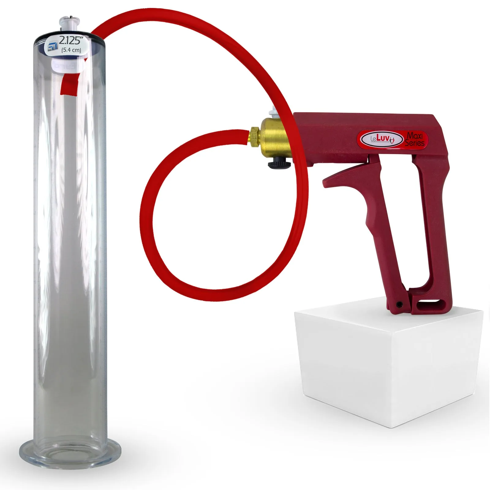 LeLuv Maxi Penis Pump | Silicone Hose Version with Gauge Options | WIDE FLANGE Cylinder