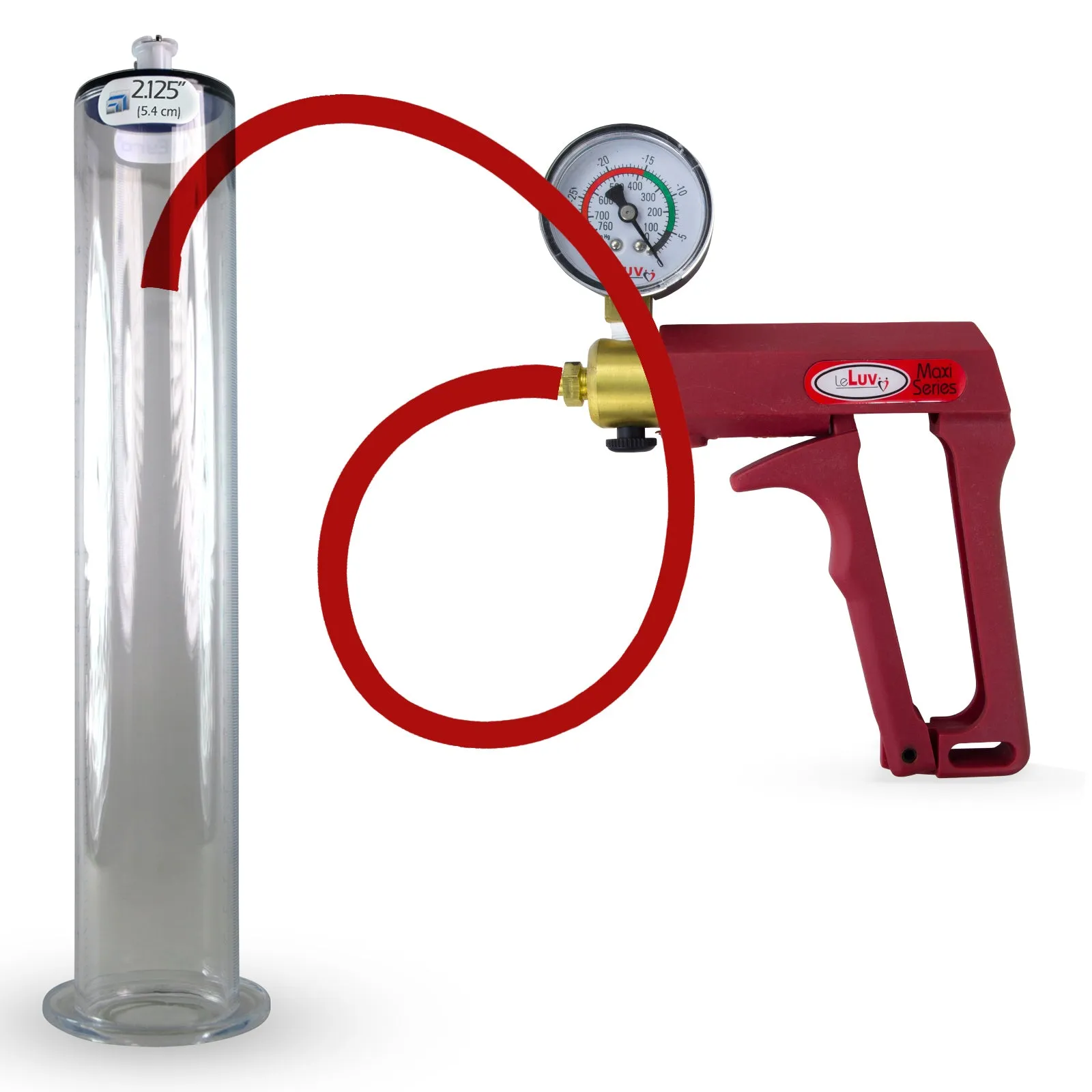 LeLuv Maxi Penis Pump | Silicone Hose Version with Gauge Options | WIDE FLANGE Cylinder