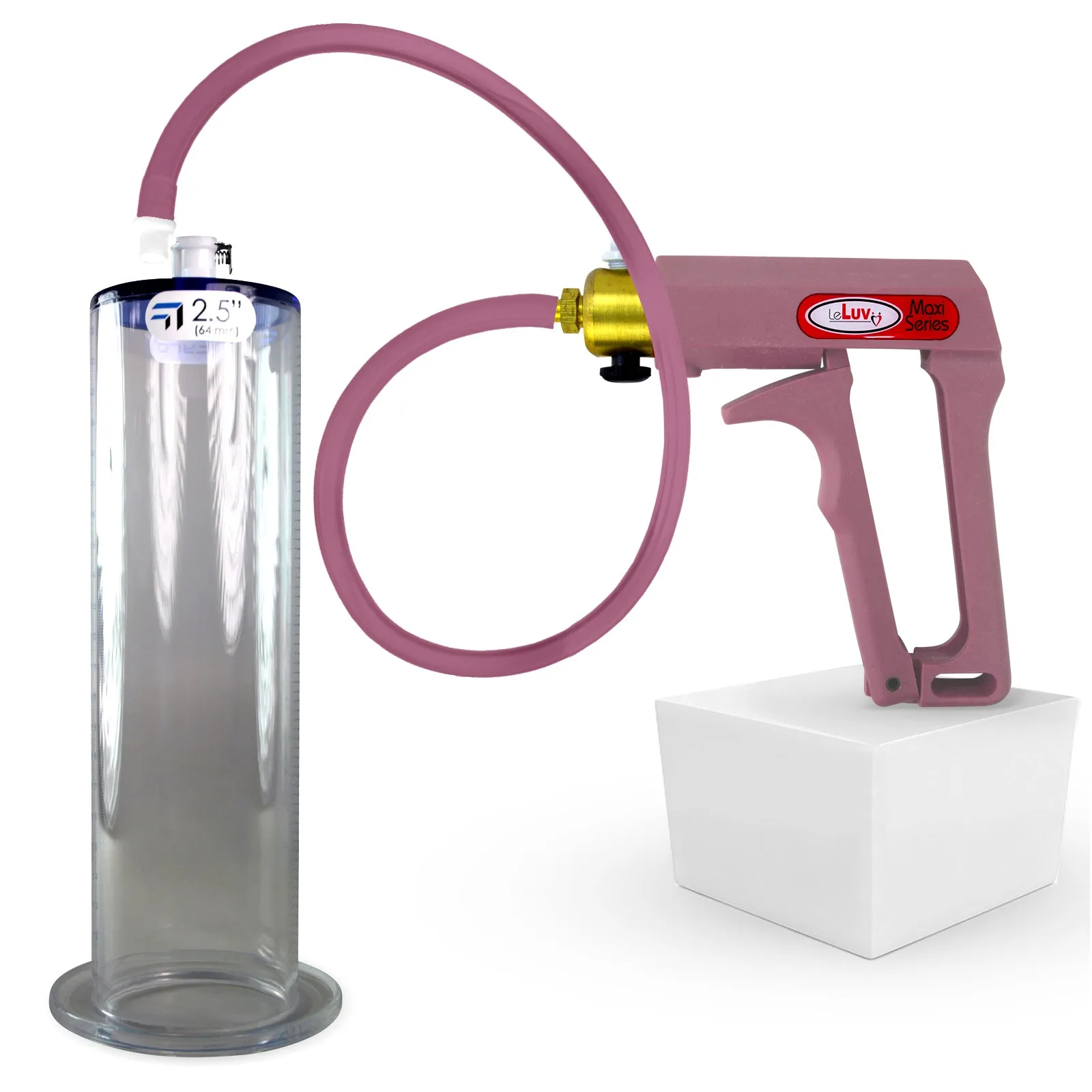 LeLuv Maxi Penis Pump | Silicone Hose Version with Gauge Options | WIDE FLANGE Cylinder