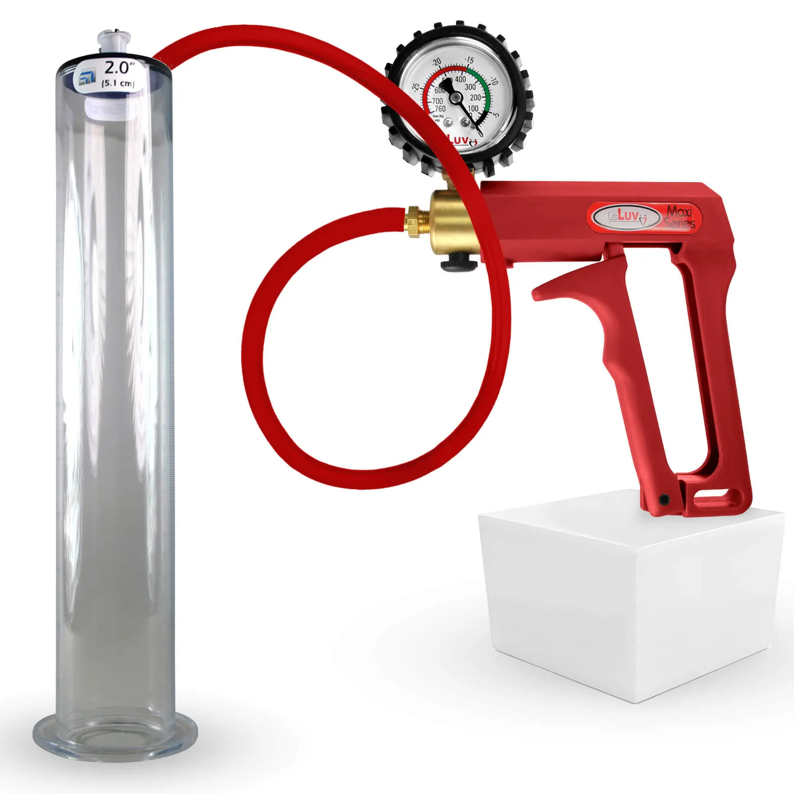 LeLuv Maxi Penis Pump | Silicone Hose Version with Gauge Options | WIDE FLANGE Cylinder