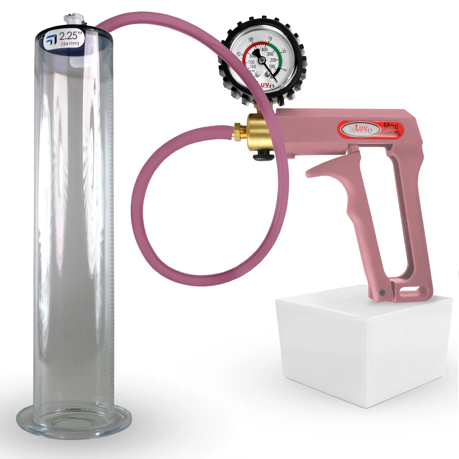 LeLuv Maxi Penis Pump | Silicone Hose Version with Gauge Options | WIDE FLANGE Cylinder