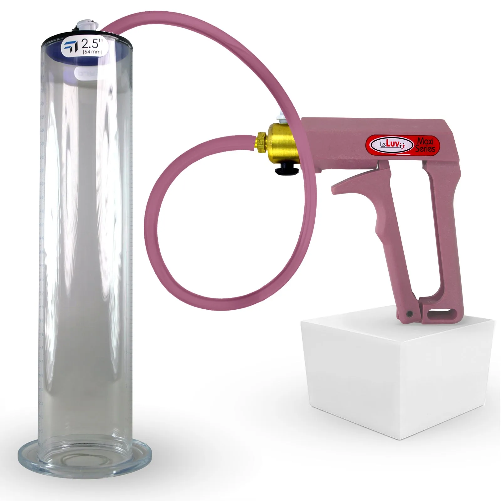 LeLuv Maxi Penis Pump | Silicone Hose Version with Gauge Options | WIDE FLANGE Cylinder