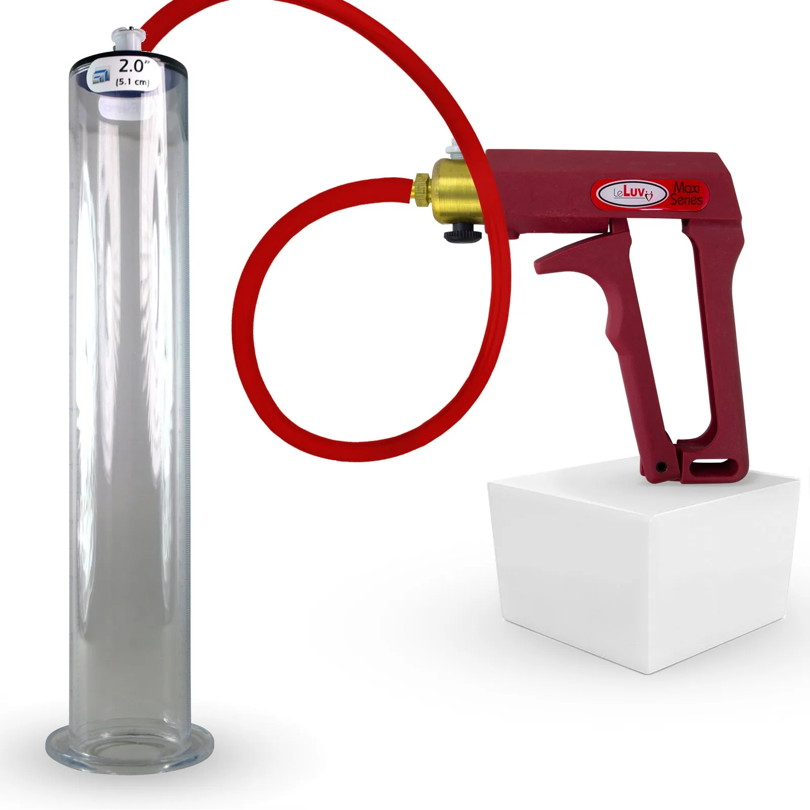 LeLuv Maxi Penis Pump | Silicone Hose Version with Gauge Options | WIDE FLANGE Cylinder