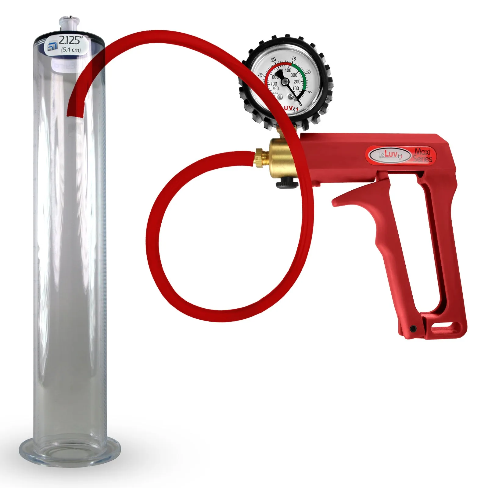 LeLuv Maxi Penis Pump | Silicone Hose Version with Gauge Options | WIDE FLANGE Cylinder