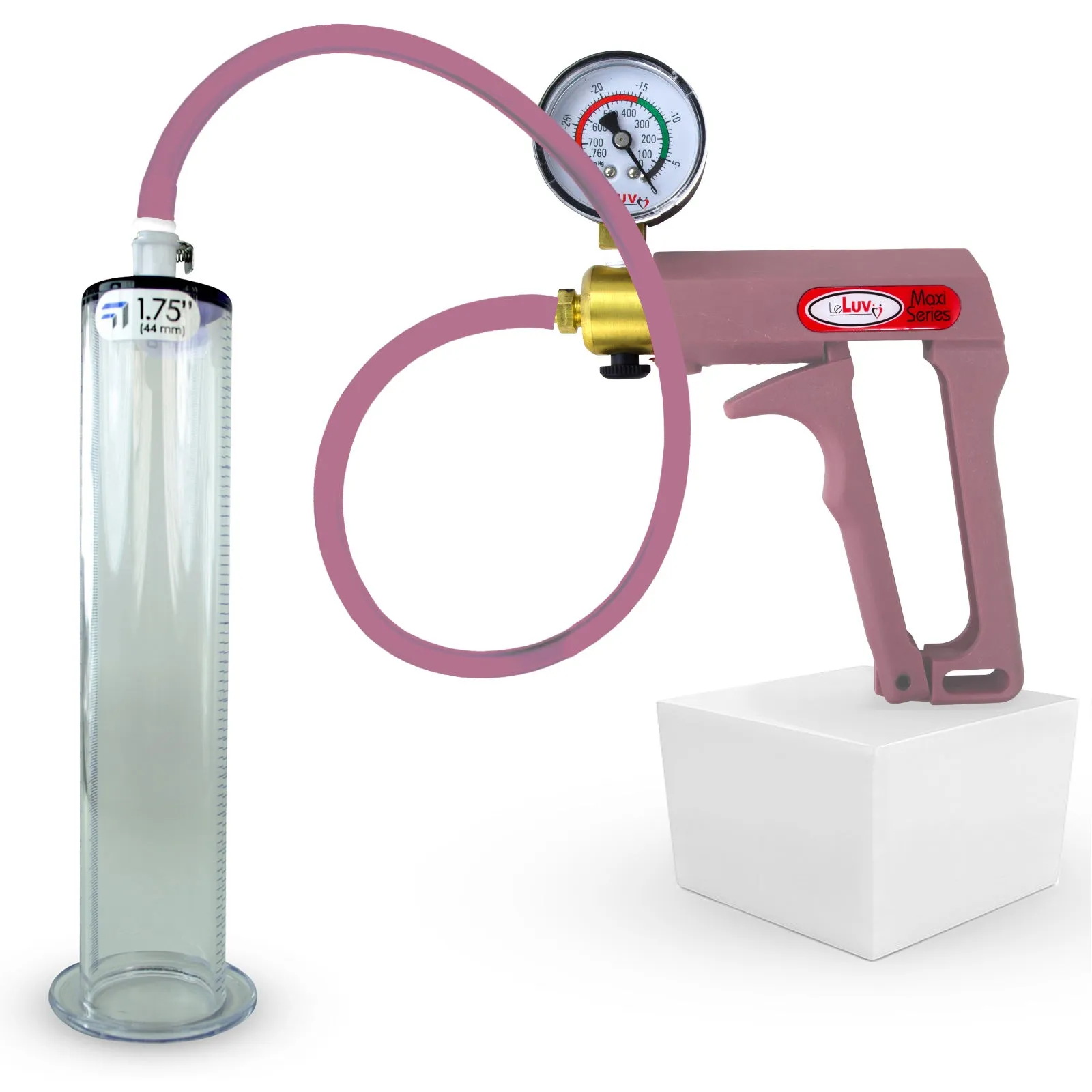 LeLuv Maxi Penis Pump | Silicone Hose Version with Gauge Options | WIDE FLANGE Cylinder