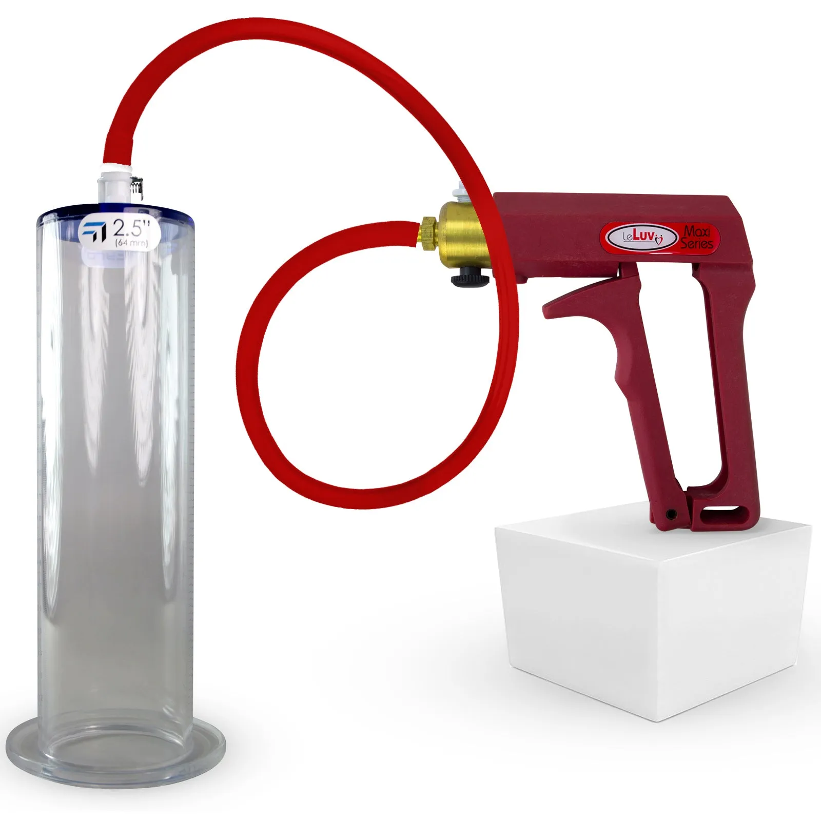 LeLuv Maxi Penis Pump | Silicone Hose Version with Gauge Options | WIDE FLANGE Cylinder