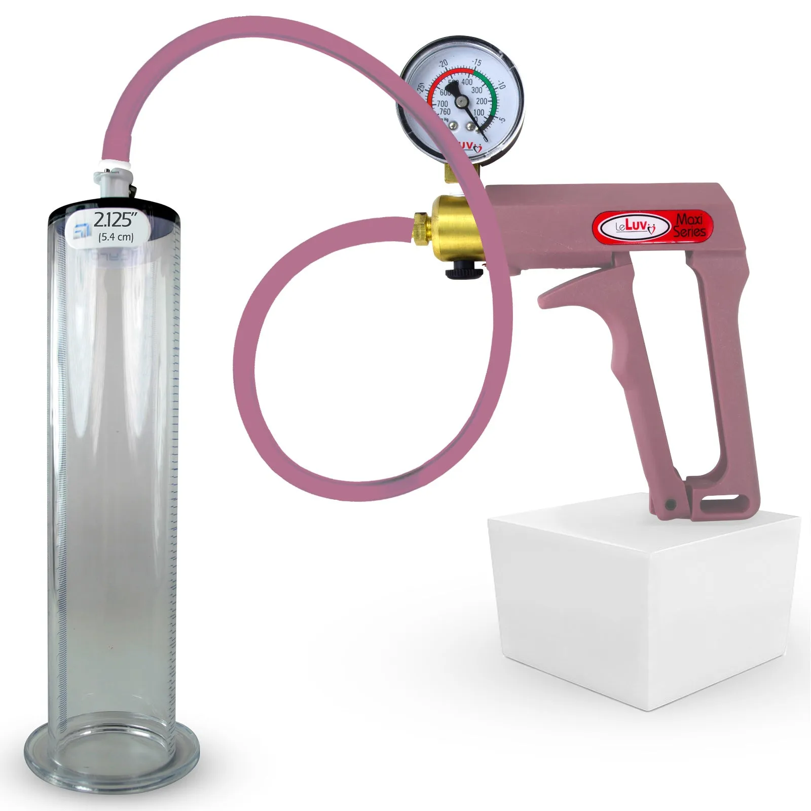 LeLuv Maxi Penis Pump | Silicone Hose Version with Gauge Options | WIDE FLANGE Cylinder