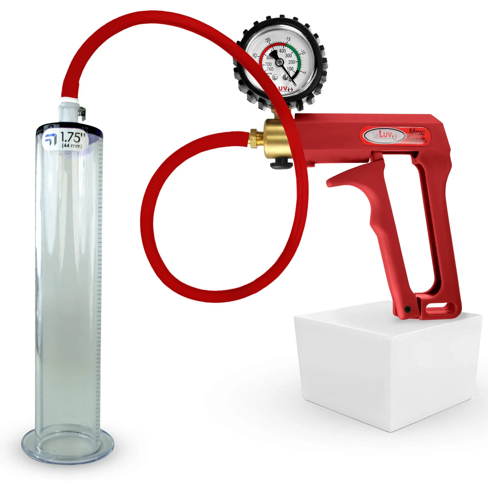 LeLuv Maxi Penis Pump | Silicone Hose Version with Gauge Options | WIDE FLANGE Cylinder