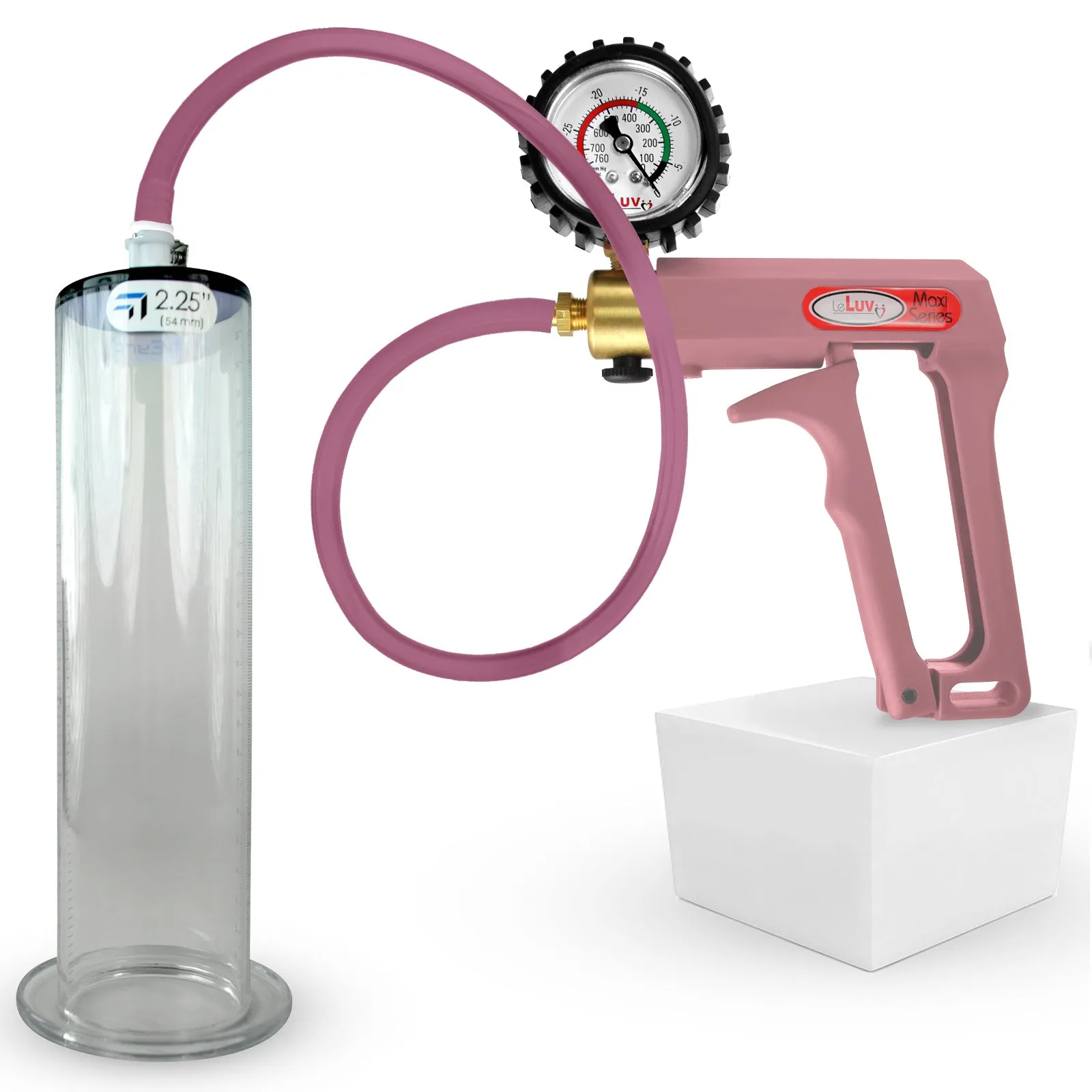 LeLuv Maxi Penis Pump | Silicone Hose Version with Gauge Options | WIDE FLANGE Cylinder