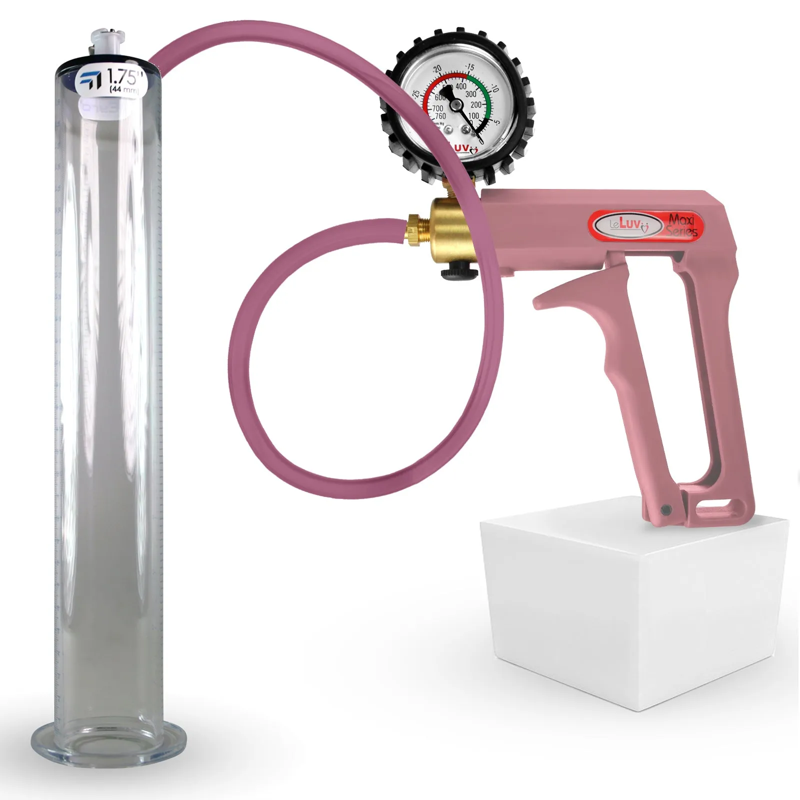 LeLuv Maxi Penis Pump | Silicone Hose Version with Gauge Options | WIDE FLANGE Cylinder