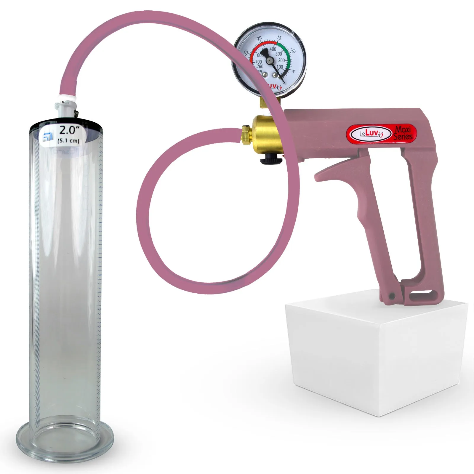 LeLuv Maxi Penis Pump | Silicone Hose Version with Gauge Options | WIDE FLANGE Cylinder