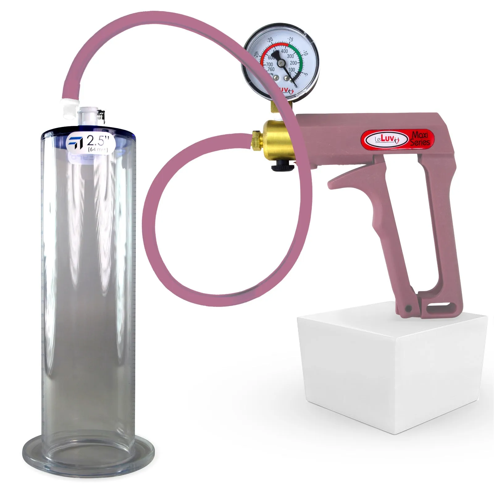 LeLuv Maxi Penis Pump | Silicone Hose Version with Gauge Options | WIDE FLANGE Cylinder