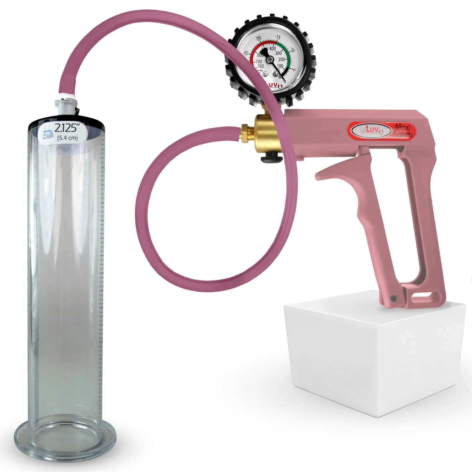 LeLuv Maxi Penis Pump | Silicone Hose Version with Gauge Options | WIDE FLANGE Cylinder