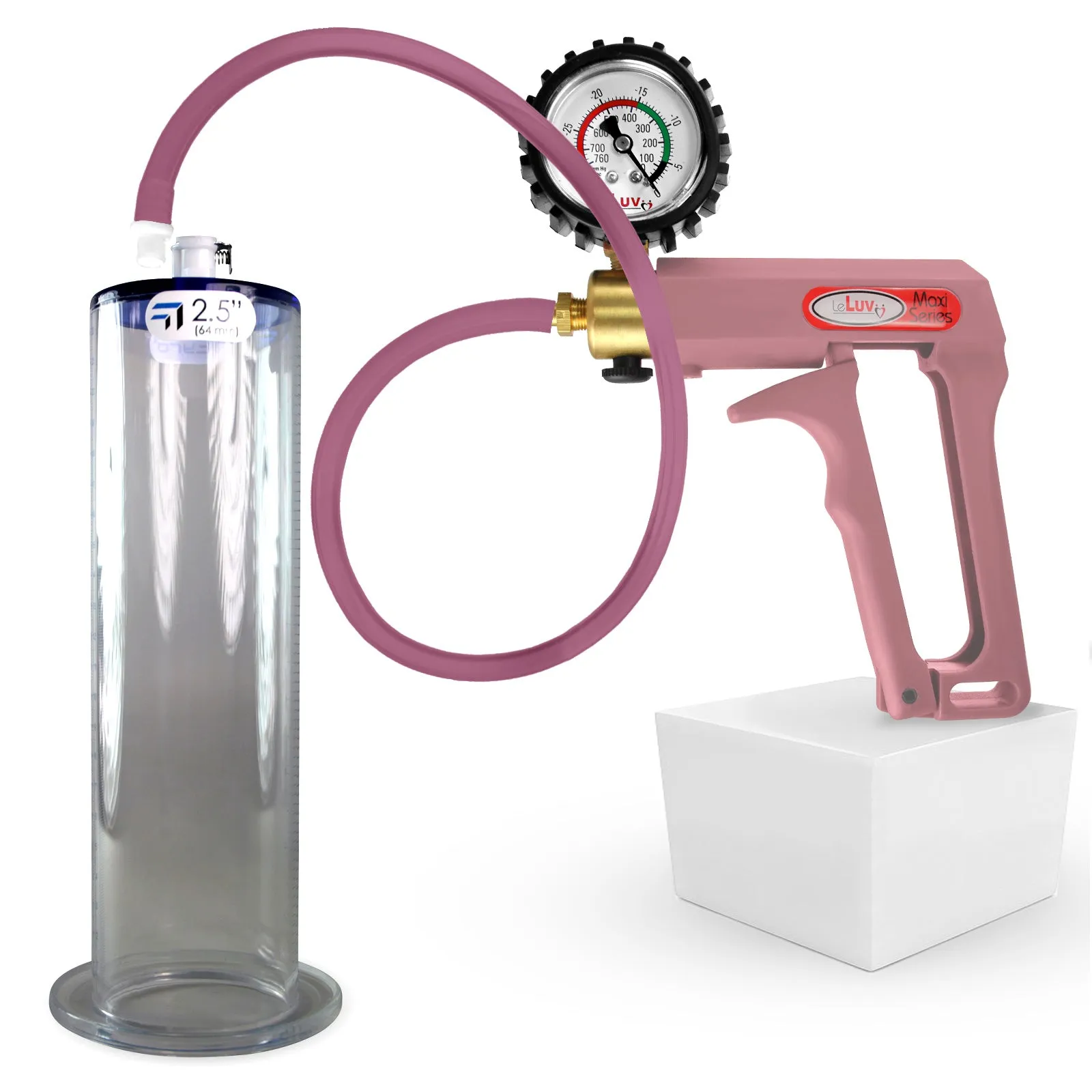 LeLuv Maxi Penis Pump | Silicone Hose Version with Gauge Options | WIDE FLANGE Cylinder